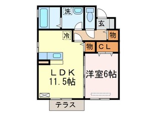 セジュ－ル原町Ⅲの物件間取画像